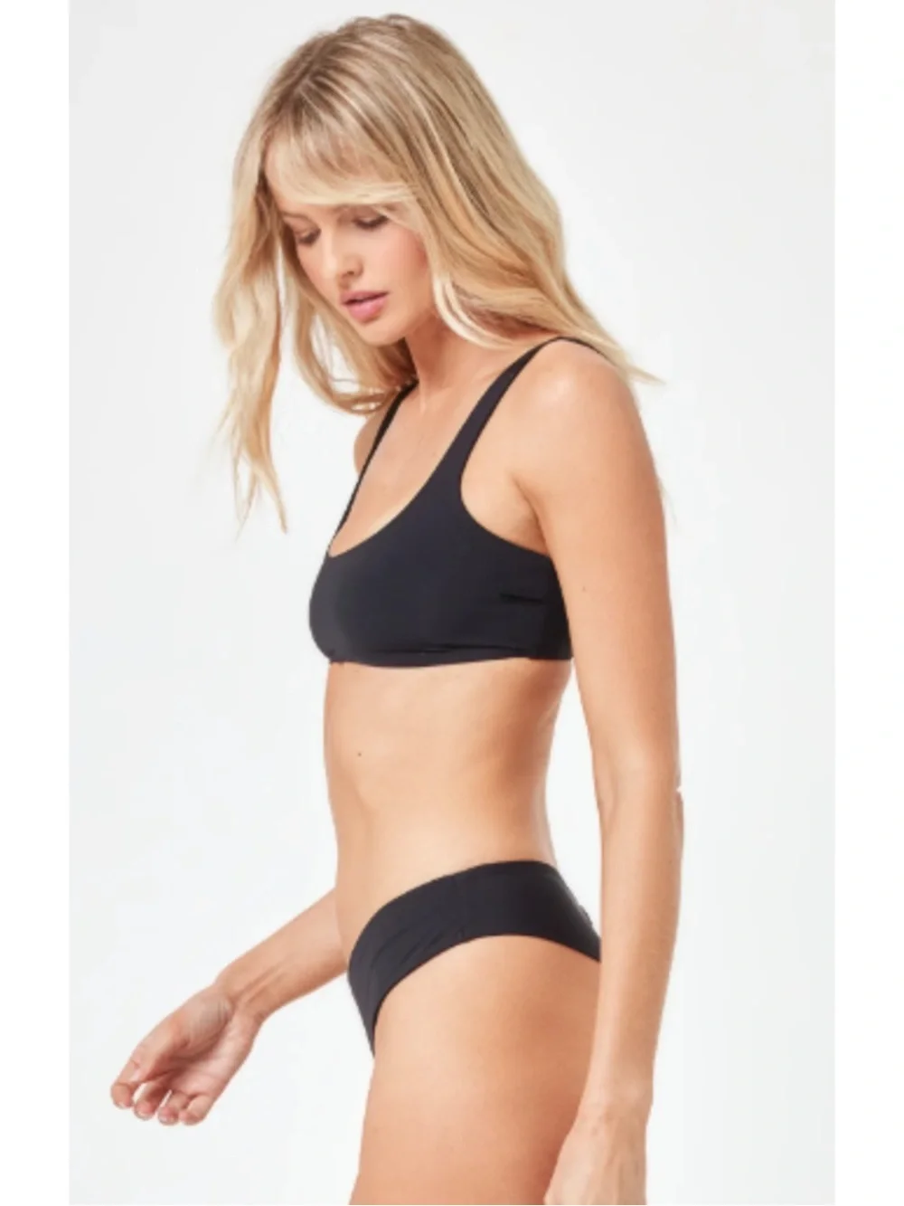 L*Space Bikini Set Prince Top & Ella Tanga Bottom XL Black Resortwear Swimwear